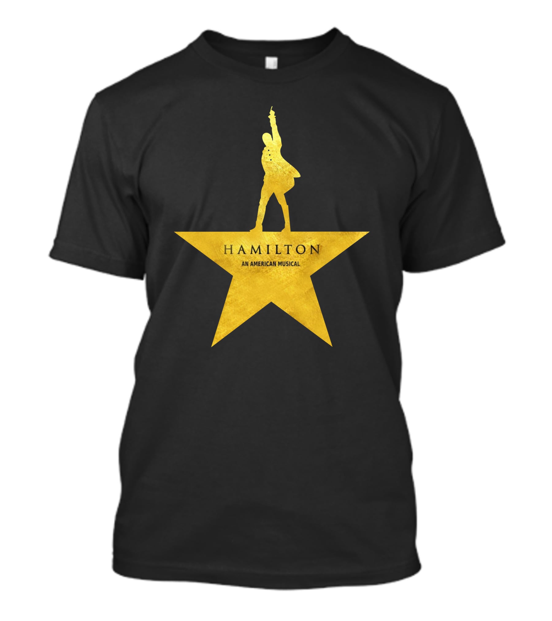 HAMILTON An American Musical Gold Star Icon Logo Standing Figure T-Shirt