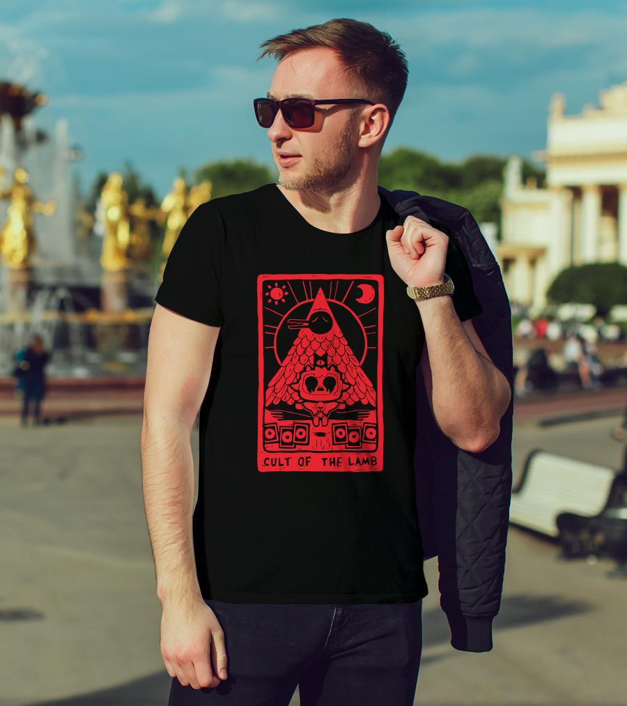 Hottopic Cult Of The Lamb Sun Moon Pyramid Symbolism T-Shirt