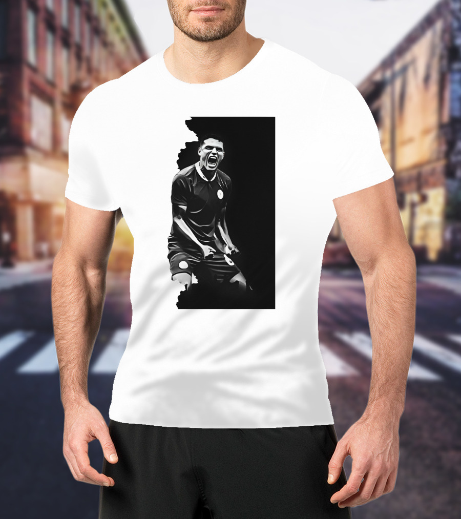 The Byline Show O Monstro Football Player Celebration Monochrome T-Shirt