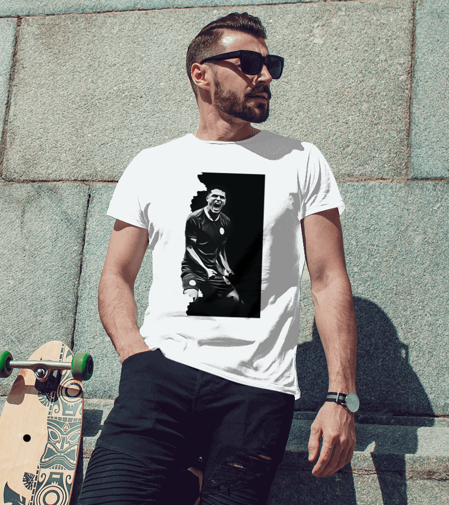 The Byline Show O Monstro Football Player Celebration Monochrome T-Shirt