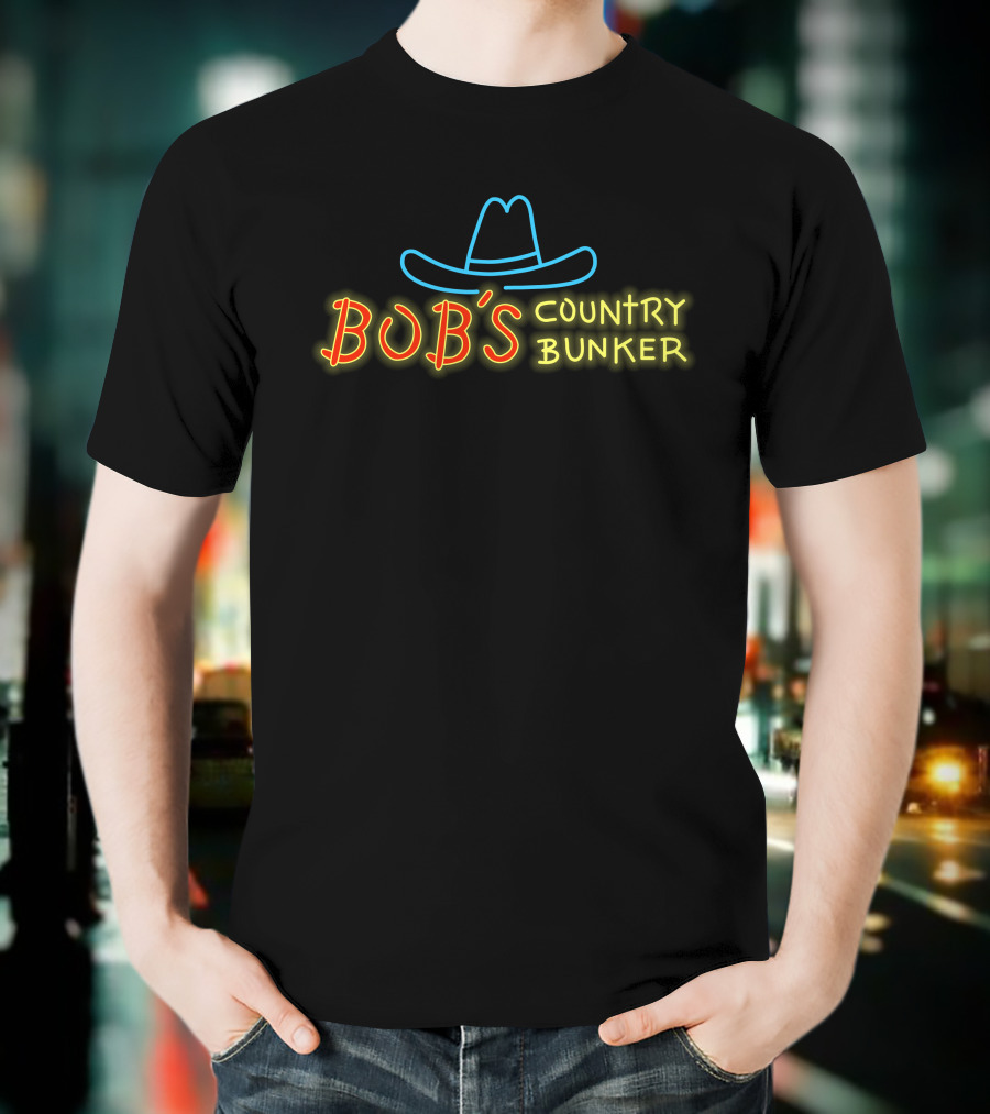 Bob's Country Bunker Neon Cowboy Hat T-Shirt