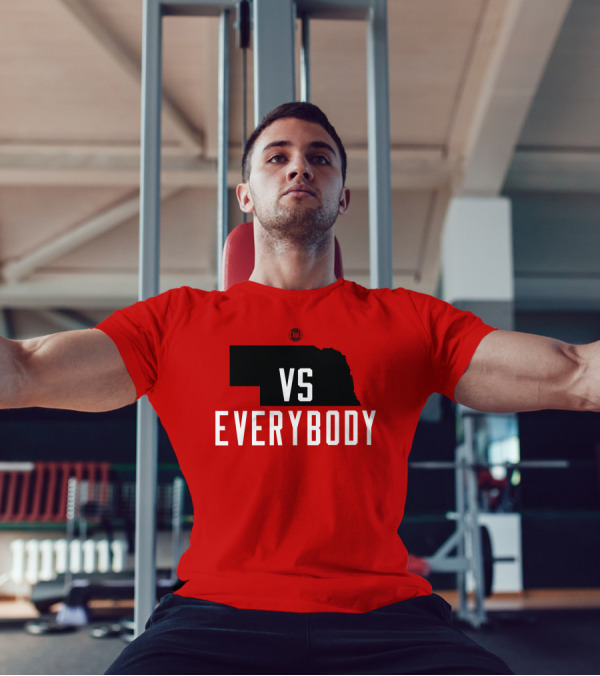 Nebraska Vs Everybody Red And Black State T-Shirt