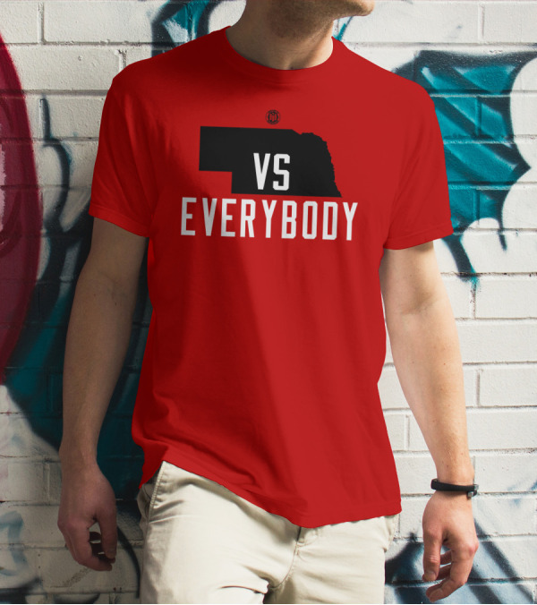 Nebraska Vs Everybody Red And Black State T-Shirt