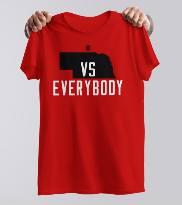 Nebraska Vs Everybody Red And Black State T-Shirt