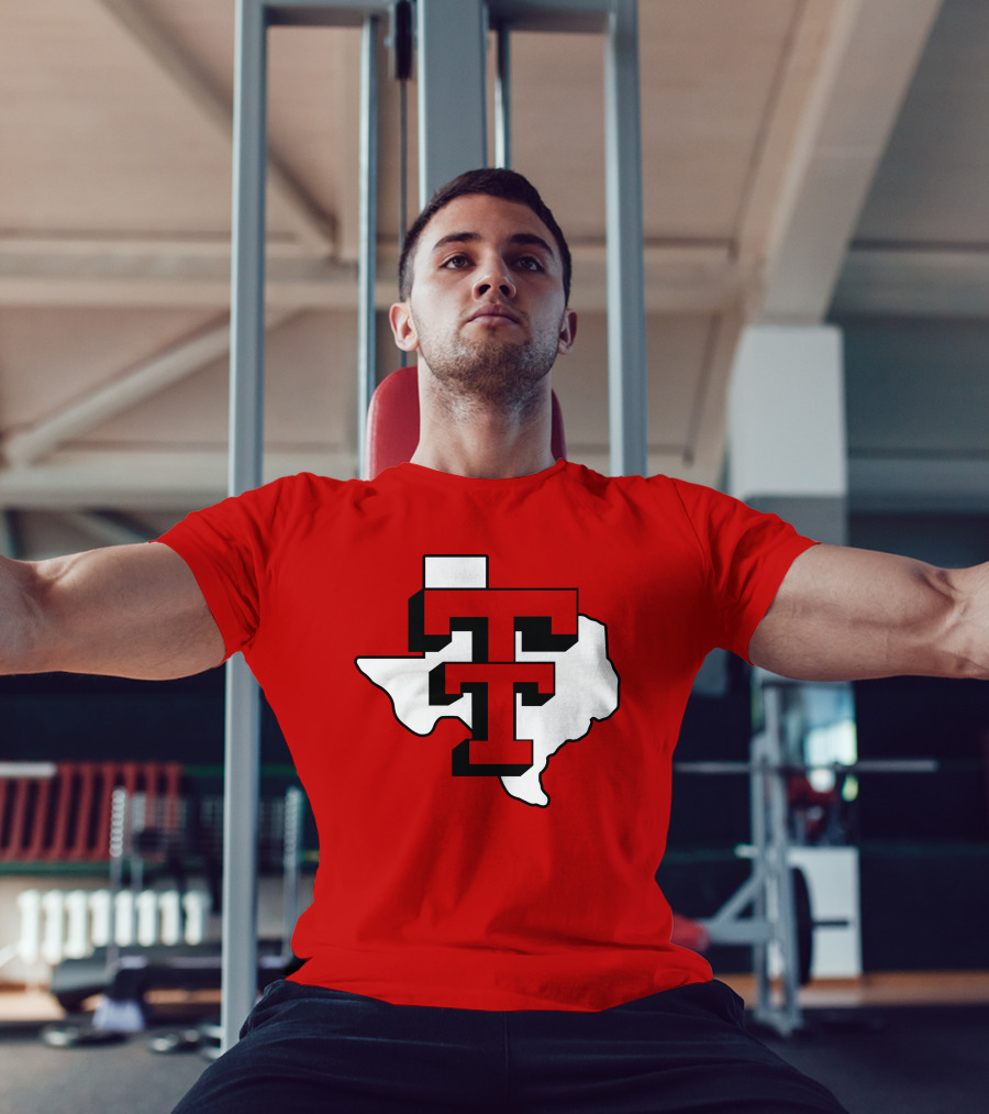 Texas Tech Red Raiders Double T Texas Outline T-Shirt