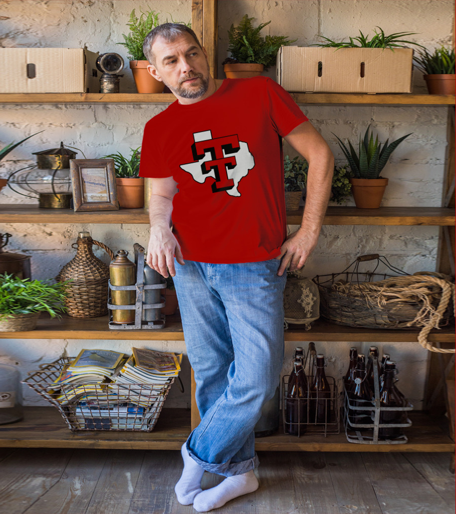 Texas Tech Red Raiders Double T Texas Outline T-Shirt