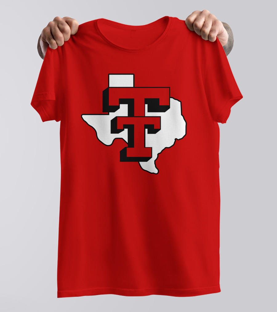 Texas Tech Red Raiders Double T Texas Outline T-Shirt