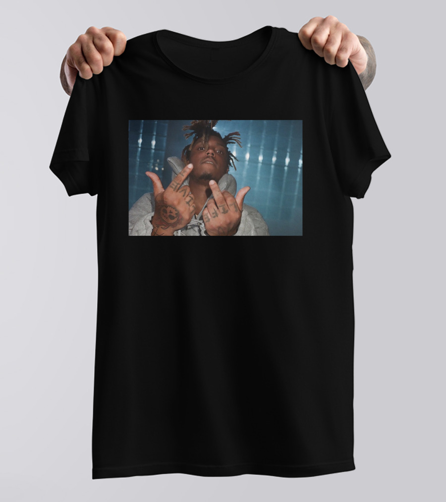 Rare Pics Juice Wrld Middle Finger Gesture With Tattooed Hands T-Shirt