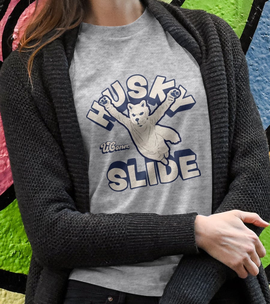 Husky UConn Slide Jumping Mascot T-Shirt