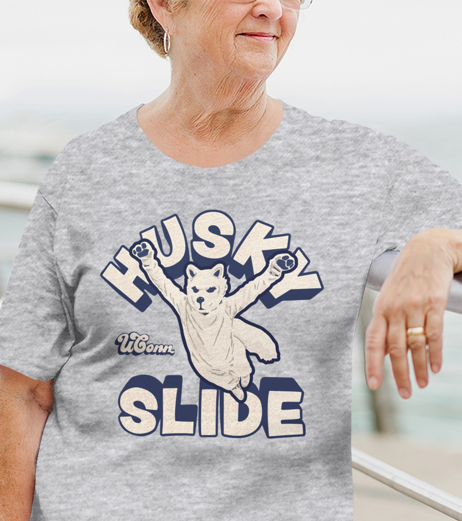 Husky UConn Slide Jumping Mascot T-Shirt