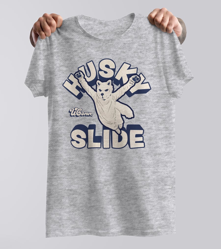 Husky UConn Slide Jumping Mascot T-Shirt