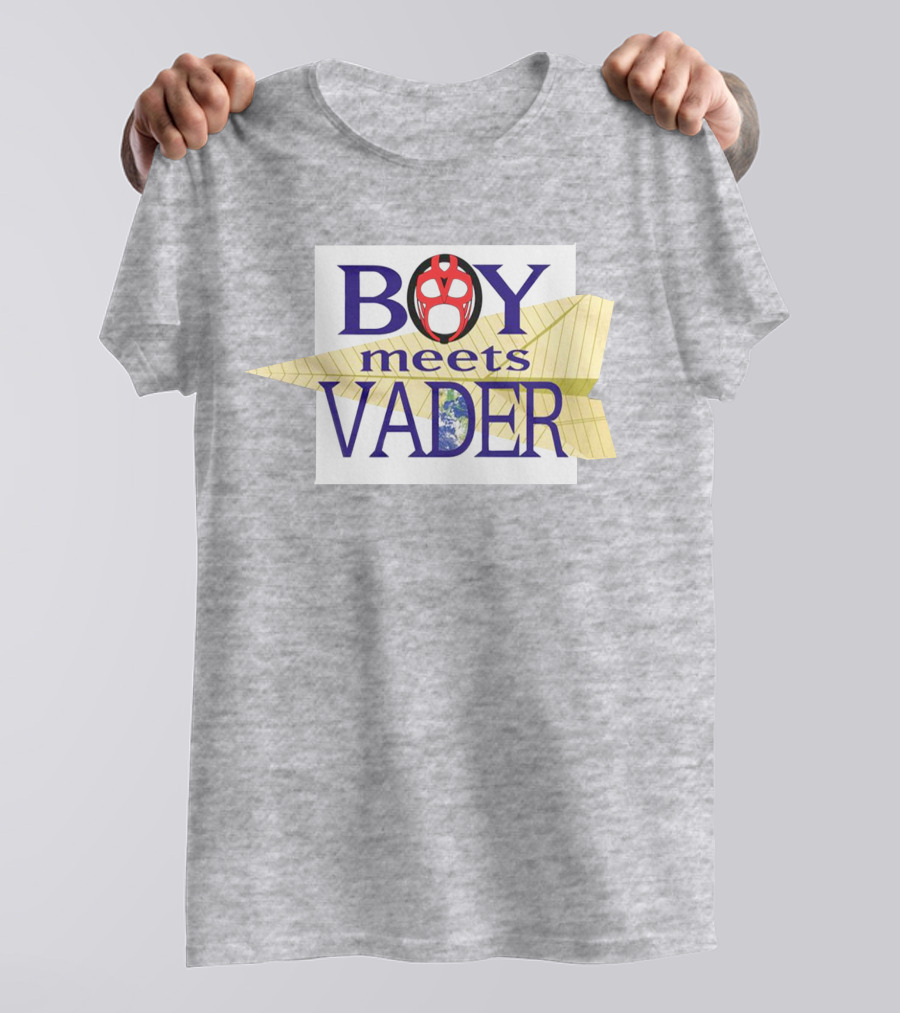 BOY Meets VADER Star Wars Parody Earth Paper Plane T-Shirt