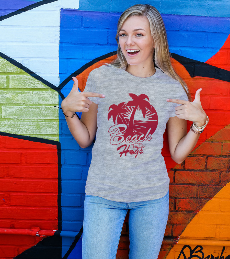 Tampa Bound Beach Hogs Pig Logo Palms And Sunset T-Shirt