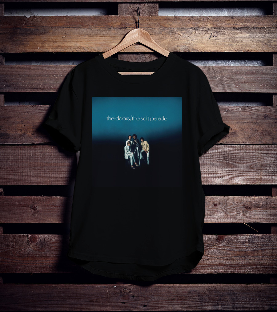 The Doors The Soft Parade Album Cover Blue Background Band Members T-Shirt