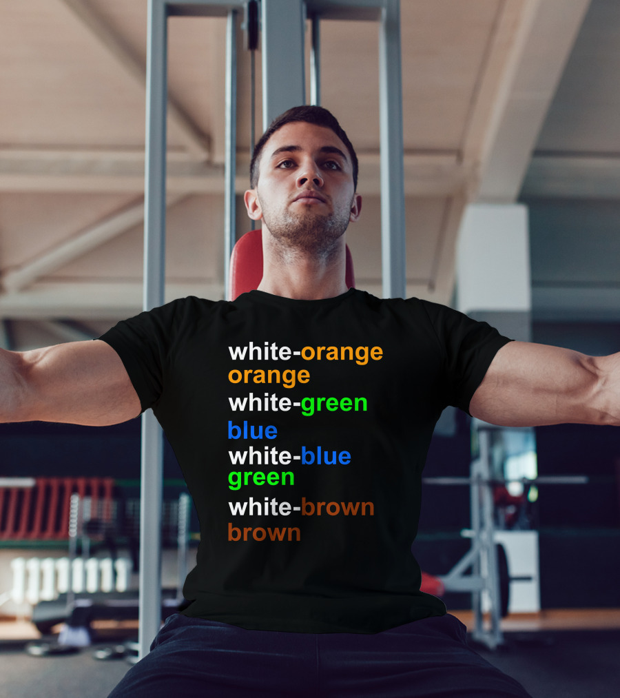 White-orange Orange White-green Blue White-blue Green White-brown Brown T-Shirt