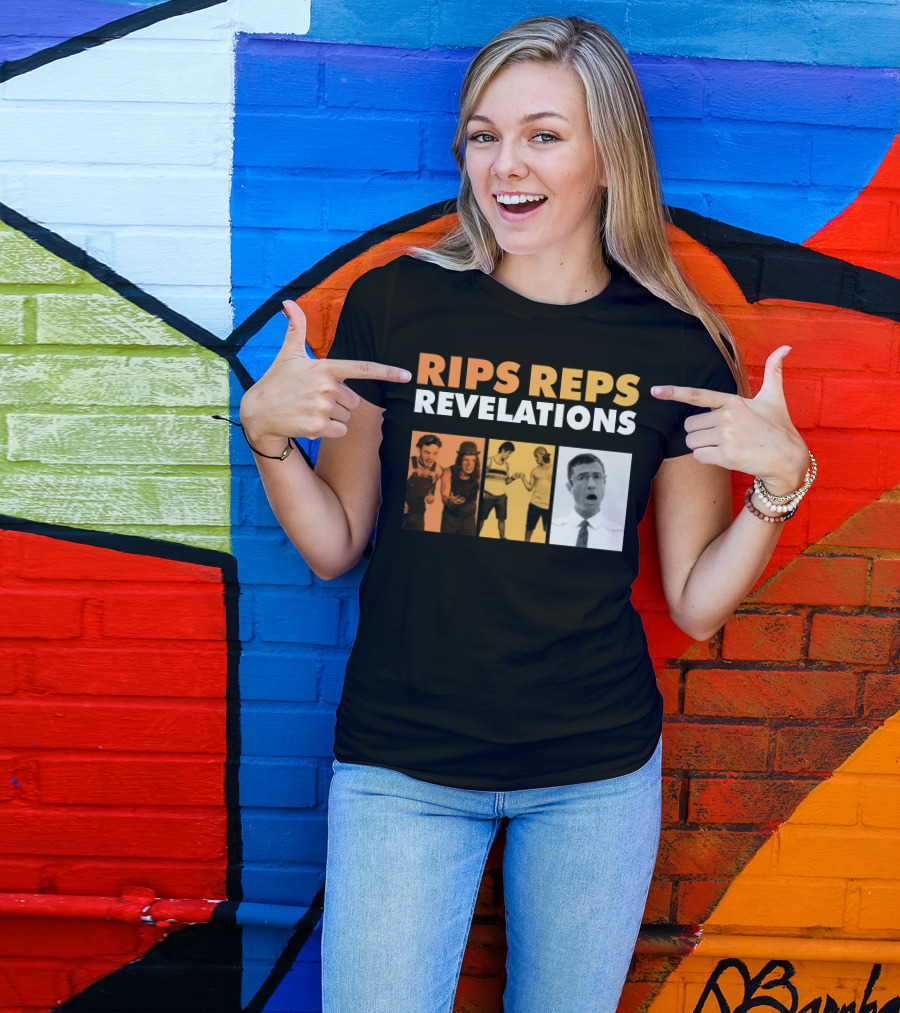 Rips Reps Revelations Classic Comedy Flexing Surprised Expression T-Shirt