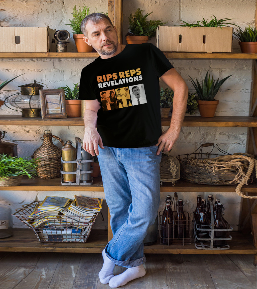 Rips Reps Revelations Classic Comedy Flexing Surprised Expression T-Shirt