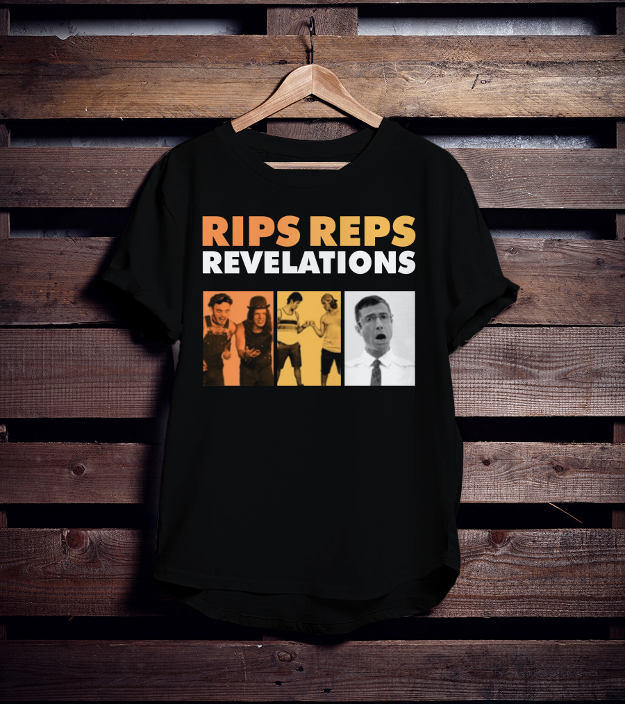 Rips Reps Revelations Classic Comedy Flexing Surprised Expression T-Shirt