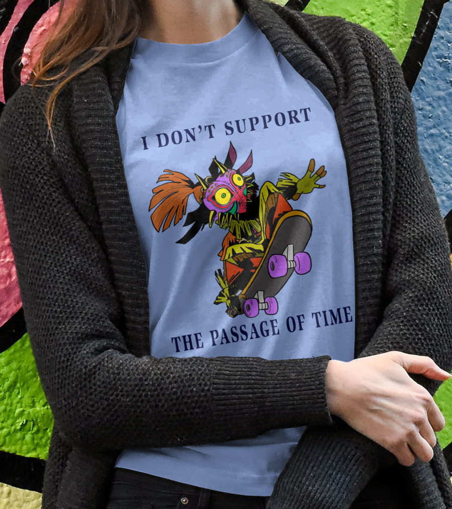 I Don't Support The Passage Of Time Skateboarding Masked Character T-Shirt