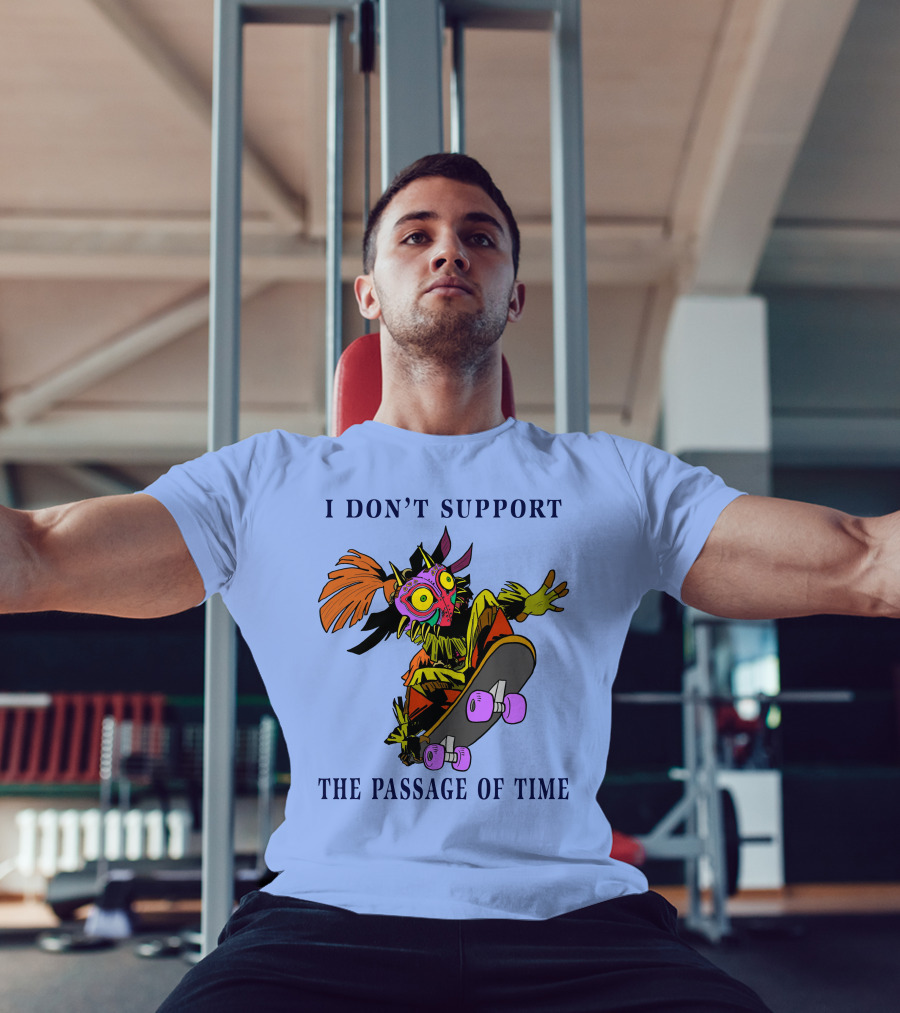 I Don't Support The Passage Of Time Skateboarding Masked Character T-Shirt
