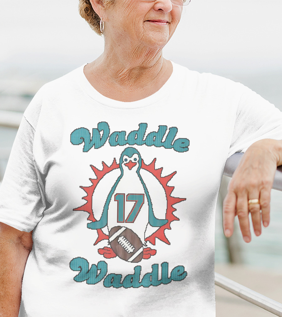 Waddle Waddle Penguin 17 Football Miami Dolphins T-Shirt