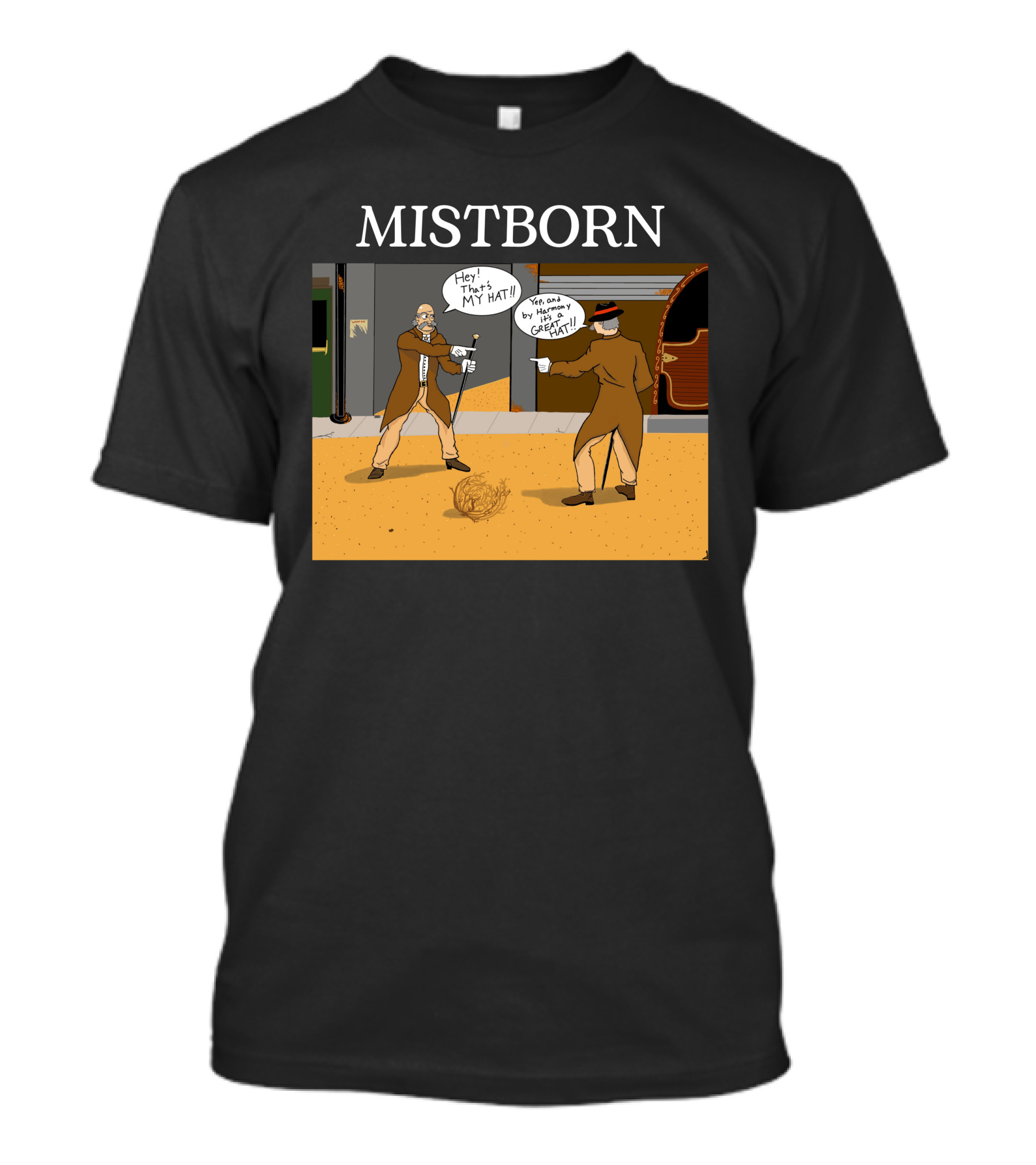 Mistborn Western Showdown With Hats And Duel T-Shirt