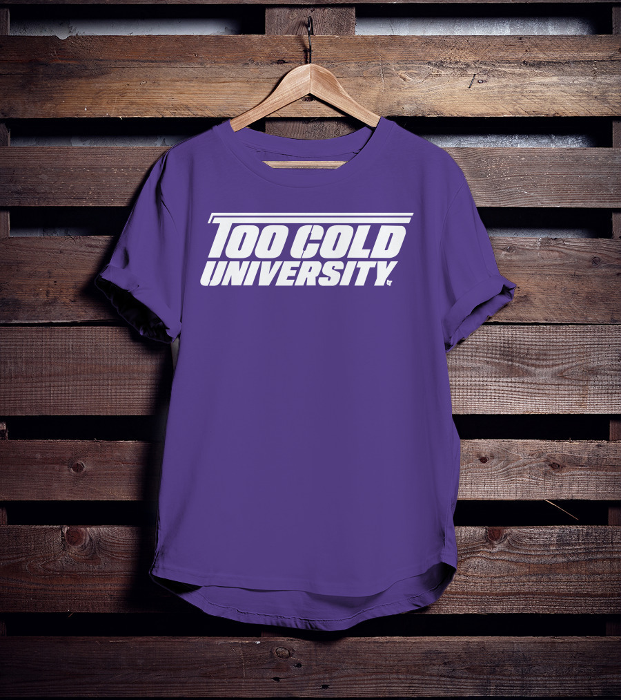 Too Cold University Vintage Style Retro Sports College T-Shirt