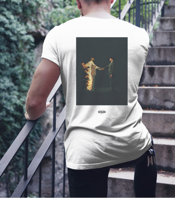 Boston Celtics 18/19 Jayson Tatum Jaylen Brown Handshake Fire T-Shirt