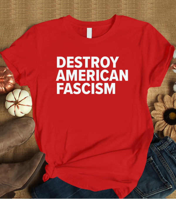 Tom Morello Store Destroy American Fascism Red T-Shirt