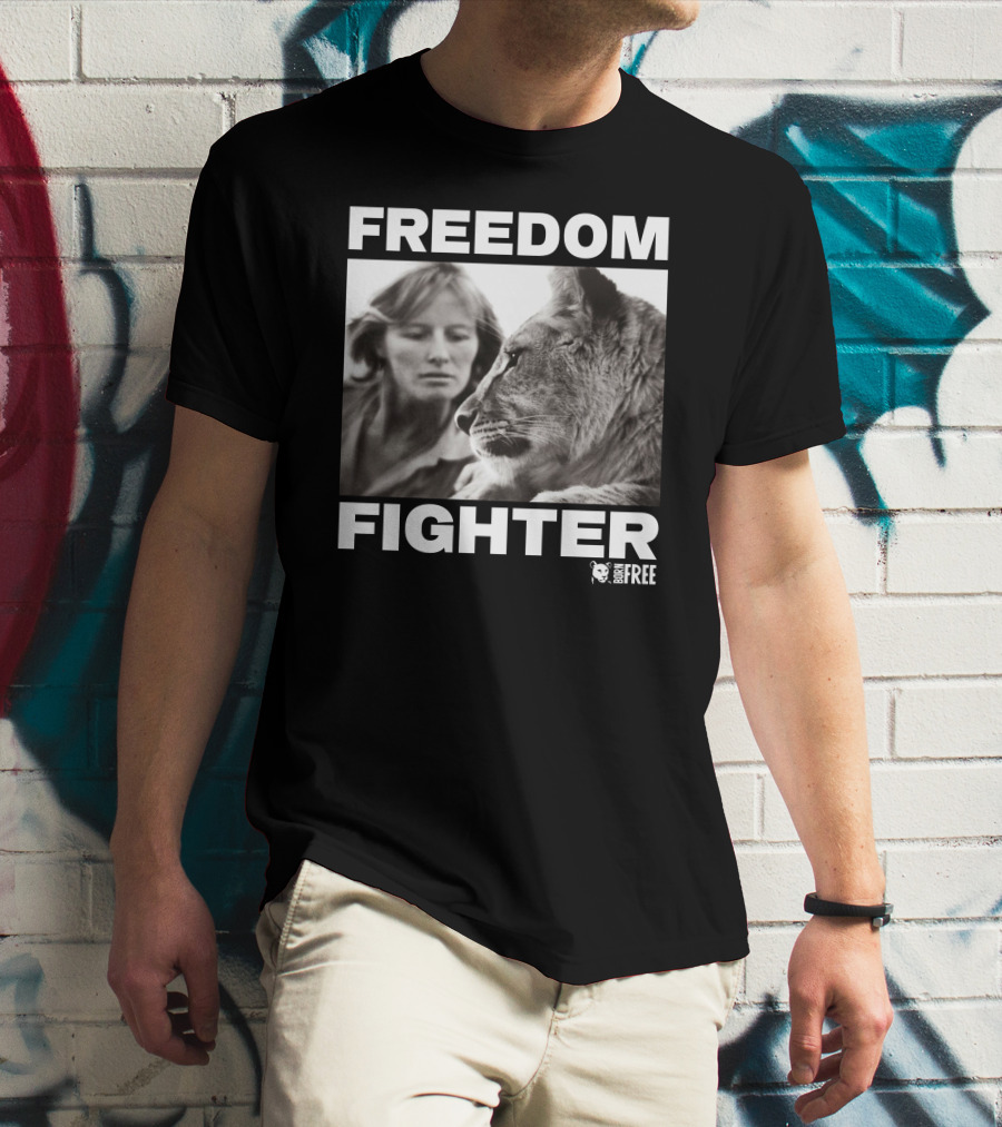 FREEDOM FIGHTER BORN FREE Lion And Woman Interaction T-Shirt