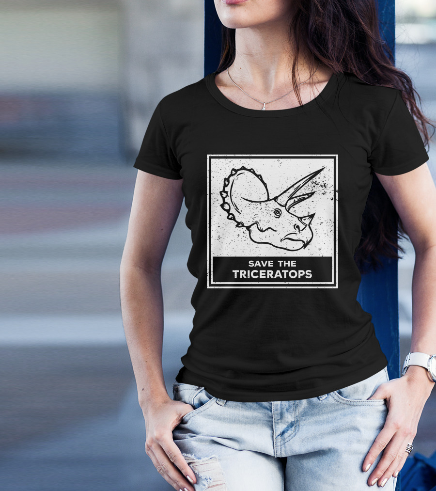Save The Triceratops Dinosaur Awareness T-Shirt