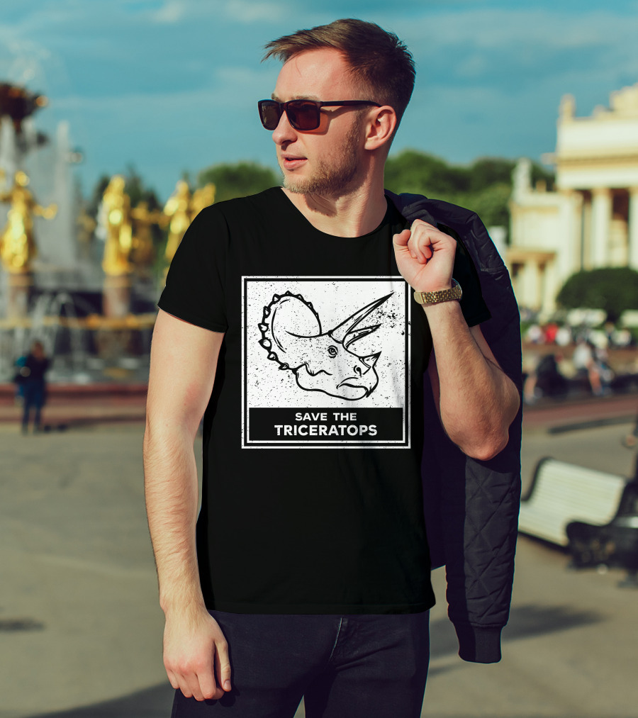 Save The Triceratops Dinosaur Awareness T-Shirt