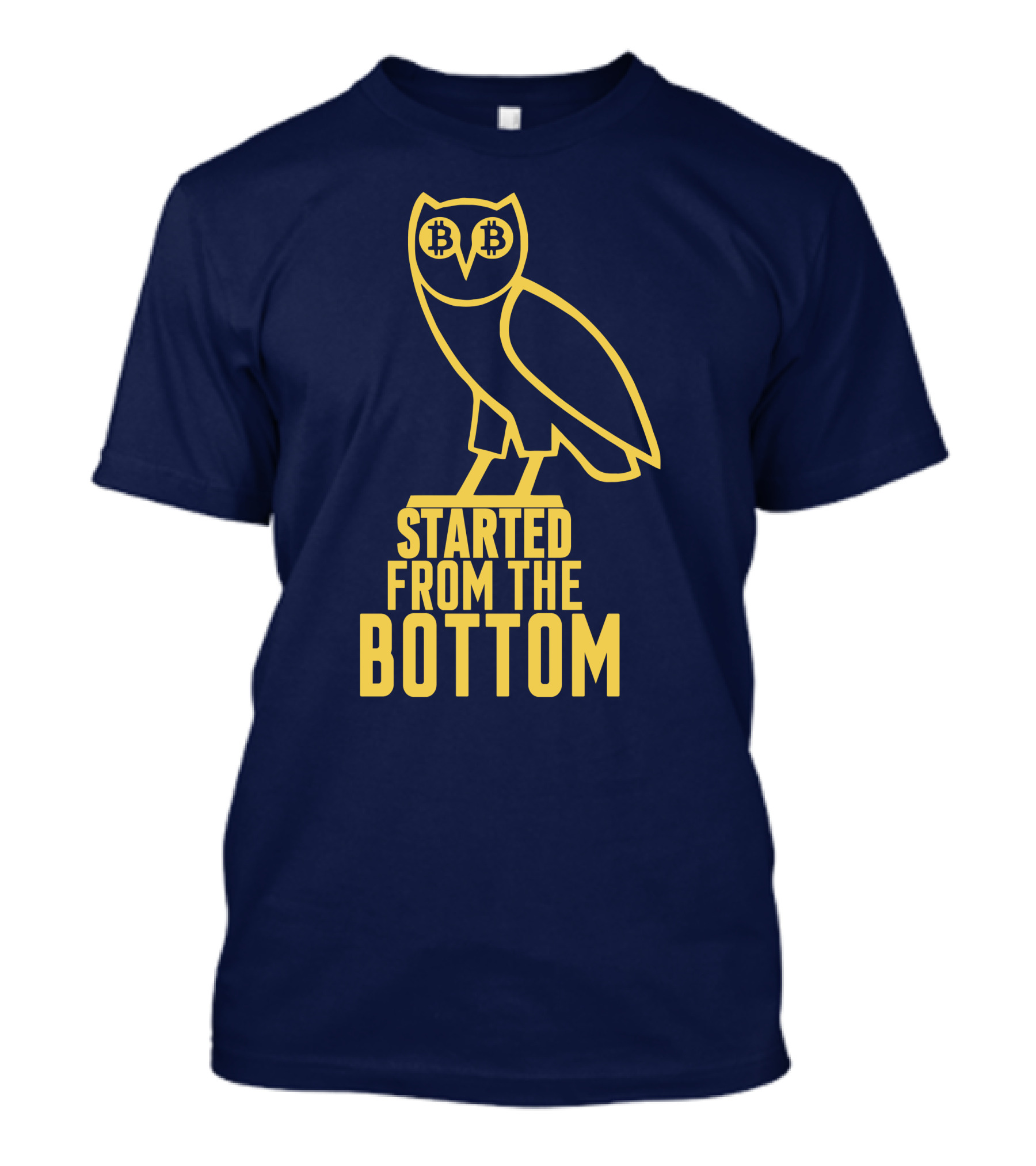 Mr Hodl Bitcoin Started From The Bottom Owl Bitcoin Eyes T-Shirt
