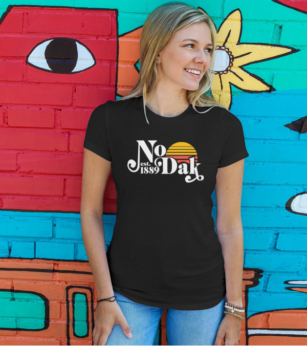 No Dak Est 1889 Retro Sunset T-Shirt