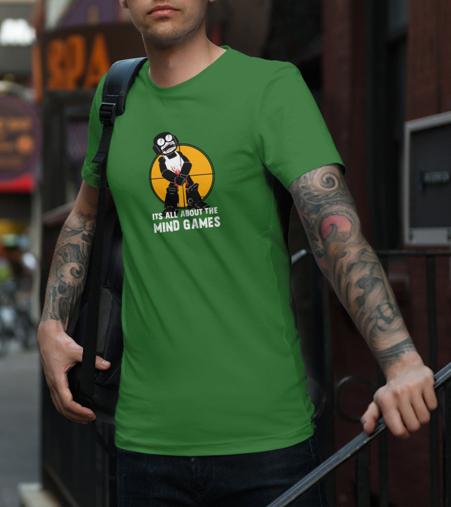 Its All About The Mind Games Targeted Character With Bloodstained Bat T-Shirt