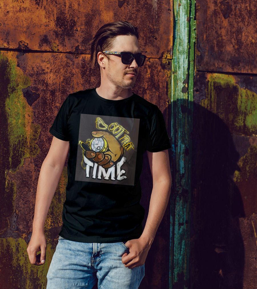 Malik Dunbar Bout That Time Pocket Watch Hand Graffiti T-Shirt