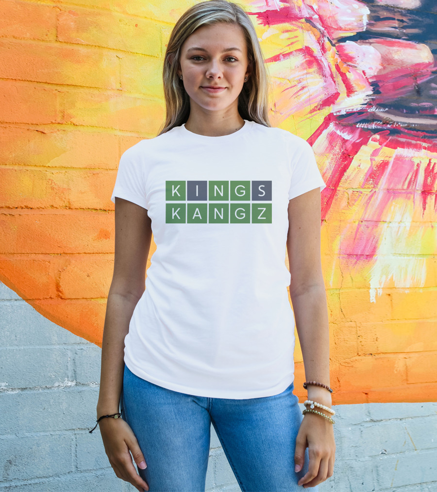 Kangz Kings Word Puzzle Green Blocks T-Shirt