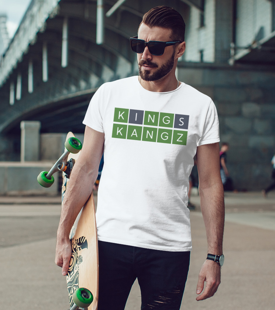 Kangz Kings Word Puzzle Green Blocks T-Shirt