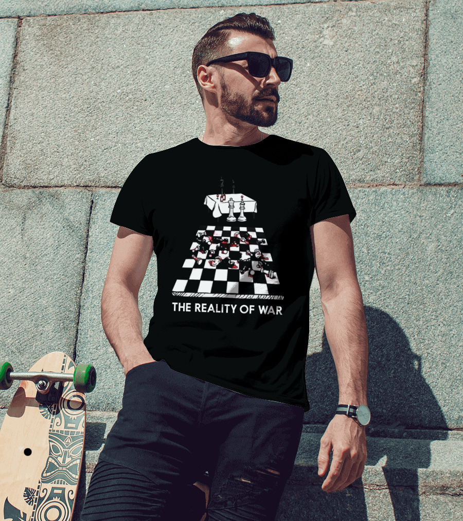 Chessboard Battle Bloodstains The Reality Of War T-Shirt