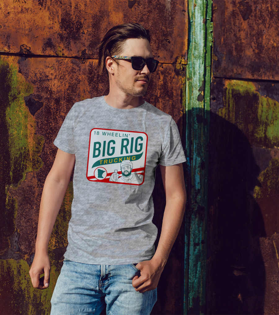 18 Wheelin' Big Rig Trucking Minnesota Driver Thumbs Up T-Shirt