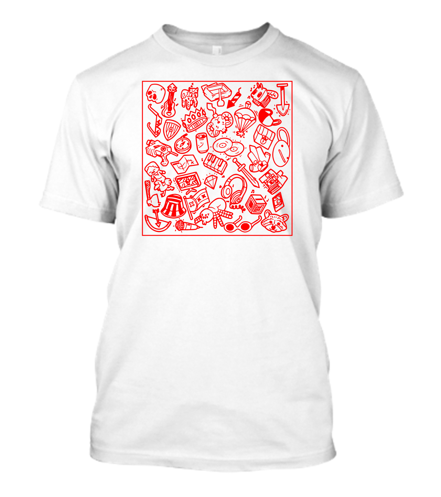 Tommyinnit Store Iconic Red Doodle Collection T-Shirt