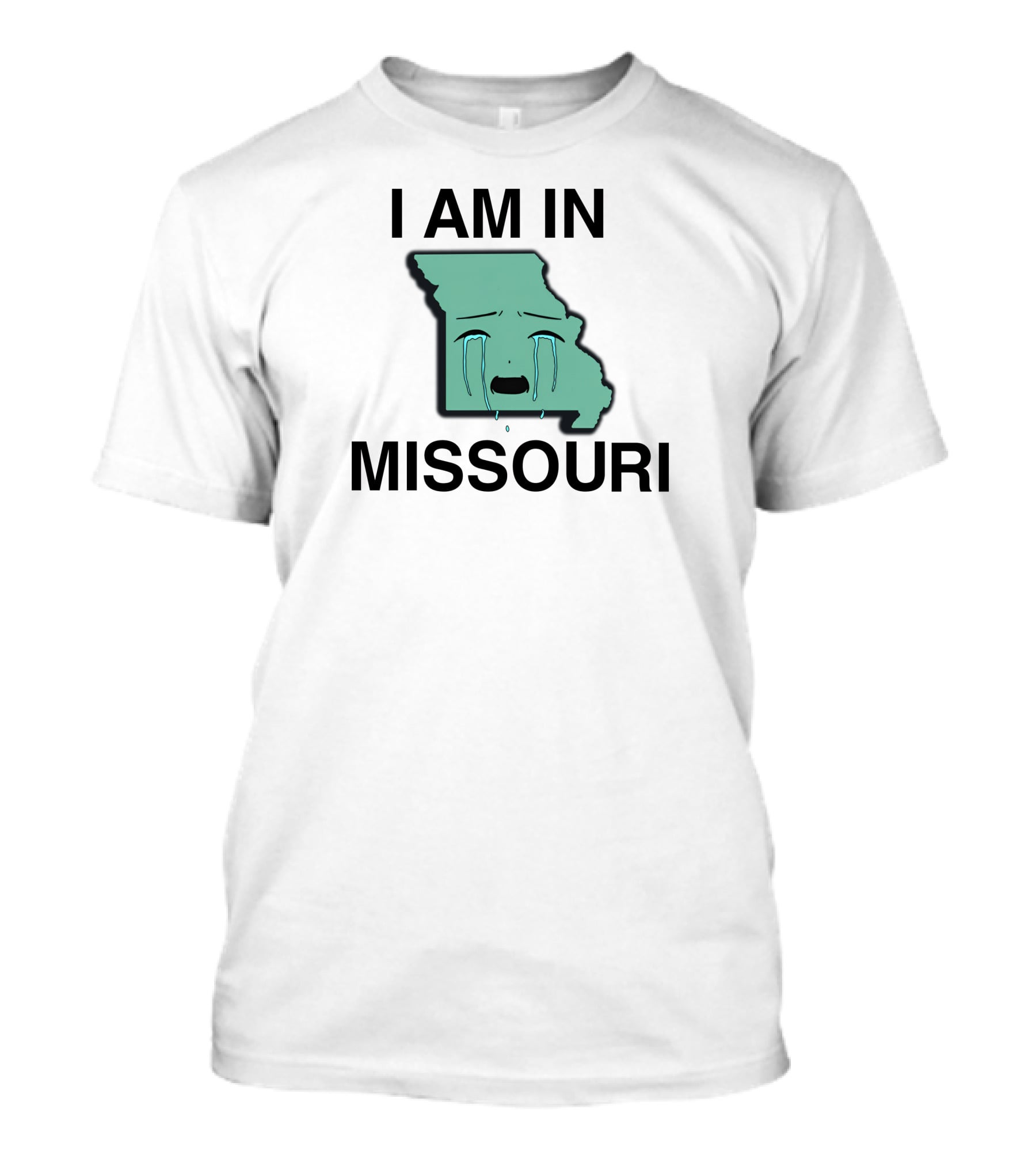 I Am In Missouri Crying State Map T-Shirt