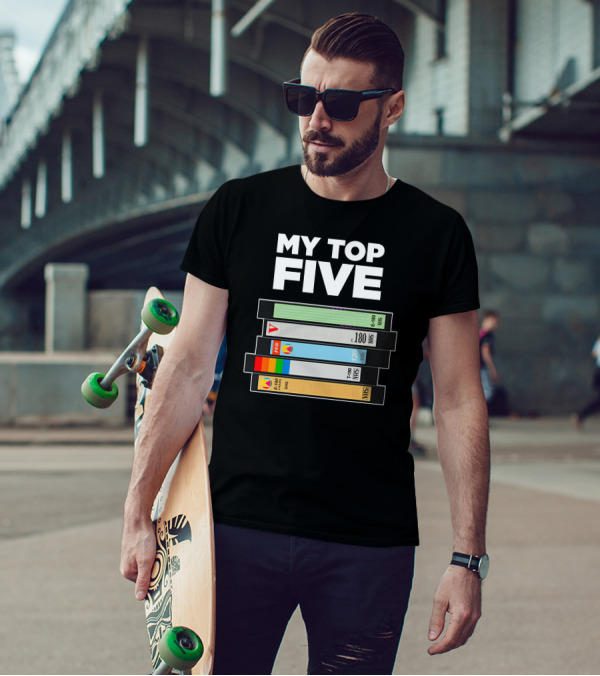My Top Five VHS Tapes Stacked Retro Collection T-Shirt