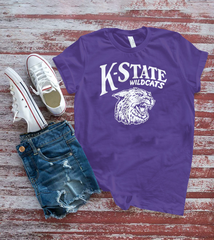 Charlie Hustle K-State Wildcats Vintage Purple Mascot T-Shirt