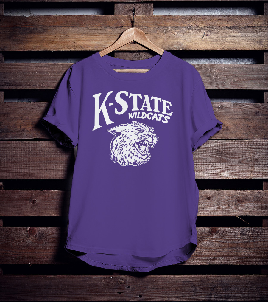 Charlie Hustle K-State Wildcats Vintage Purple Mascot T-Shirt