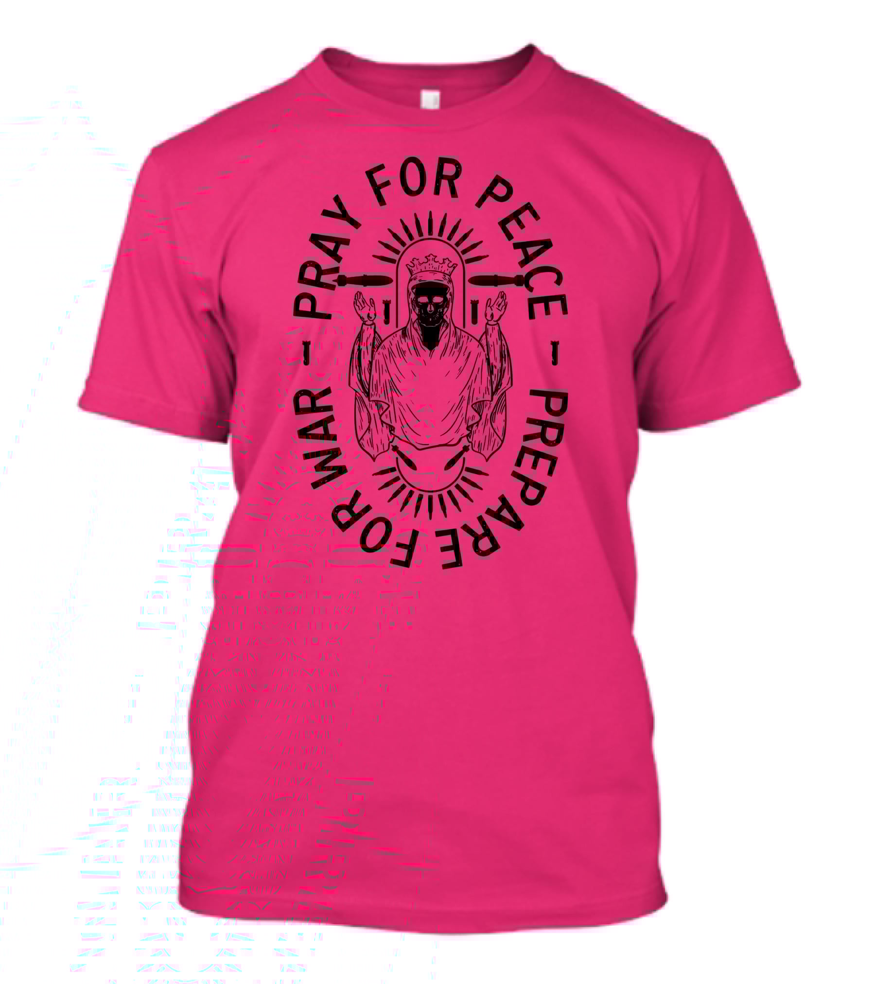 Lord Bell Pray For Peace Prepare For War Skeleton Halo T-Shirt