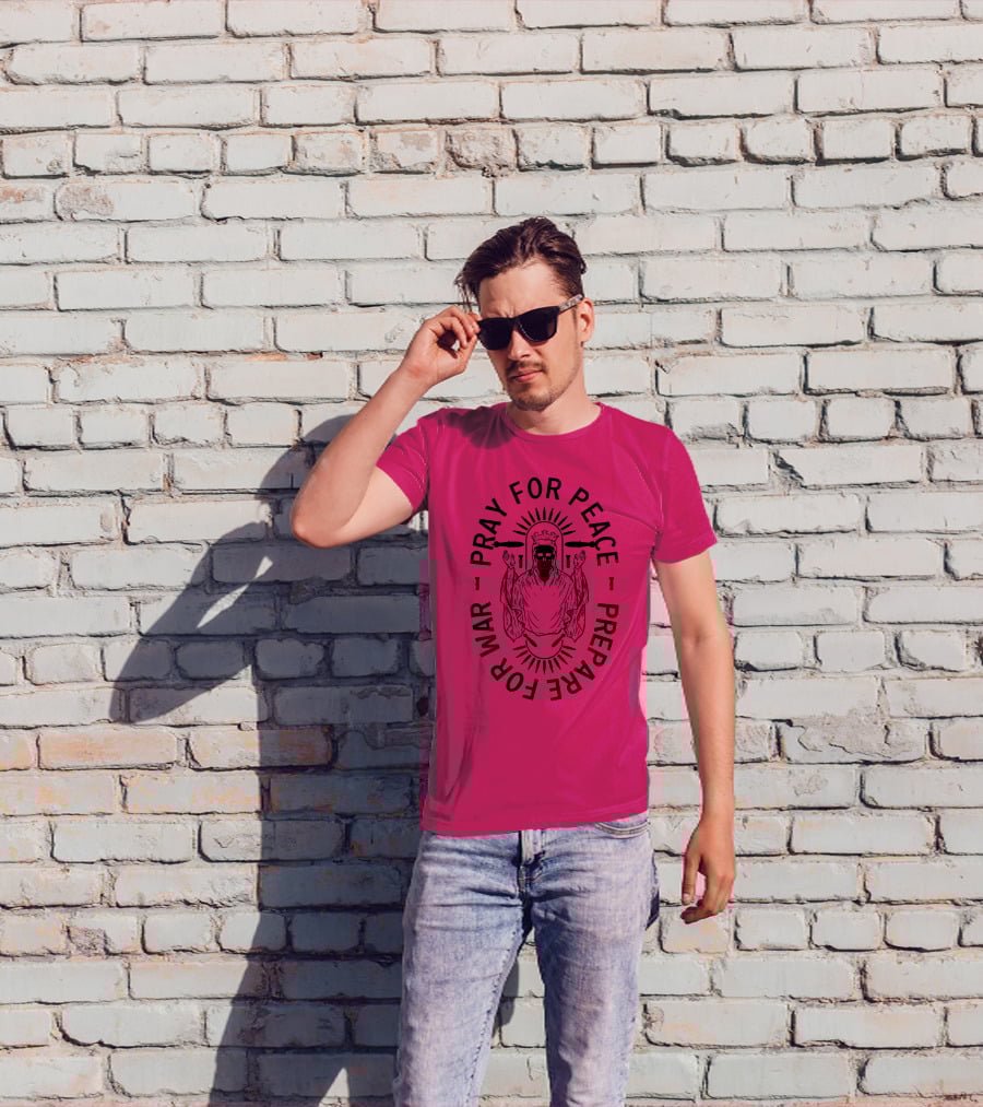 Lord Bell Pray For Peace Prepare For War Skeleton Halo T-Shirt