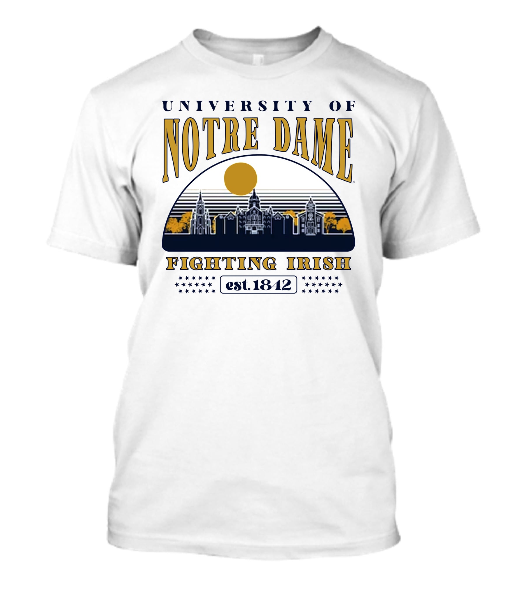 University Of Notre Dame Fighting Irish Est 1842 Classic Skyline T-Shirt