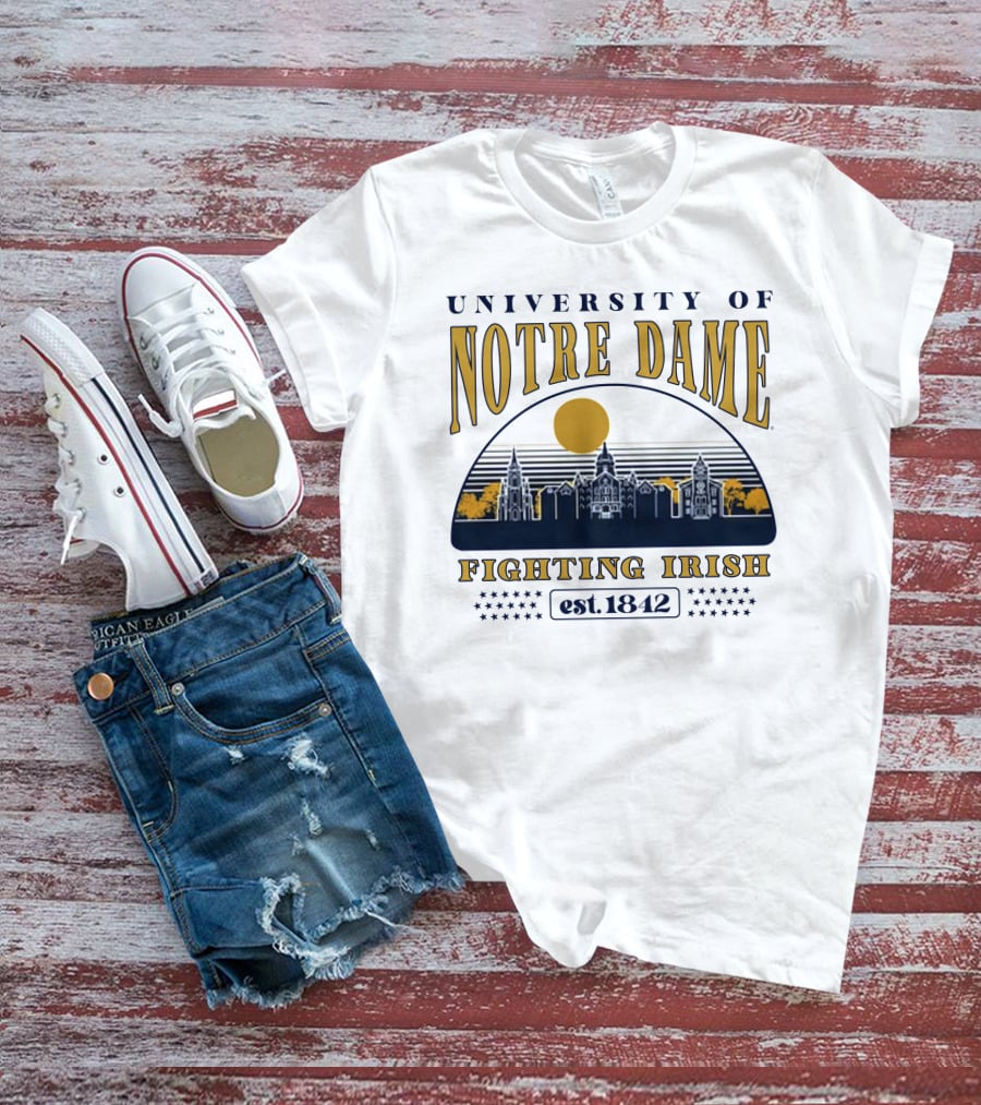 University Of Notre Dame Fighting Irish Est 1842 Classic Skyline T-Shirt