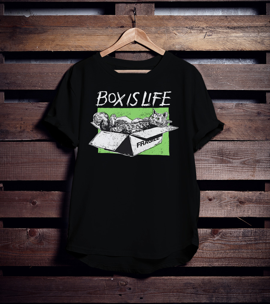Box Is Life Fragile Cat T-Shirt
